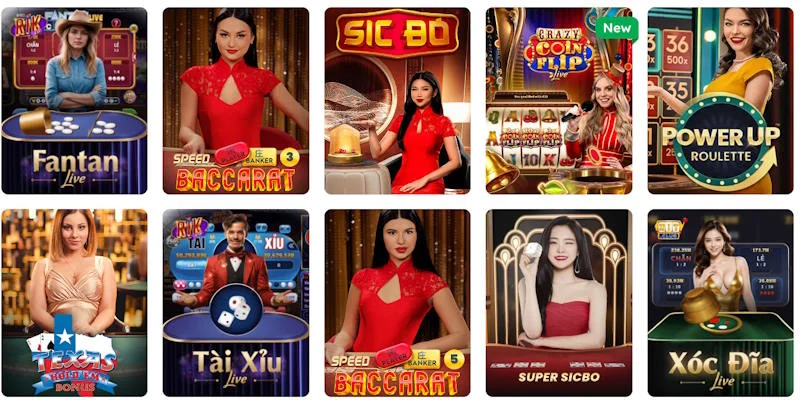 Các sảnh chơi đều có nhiều game hay